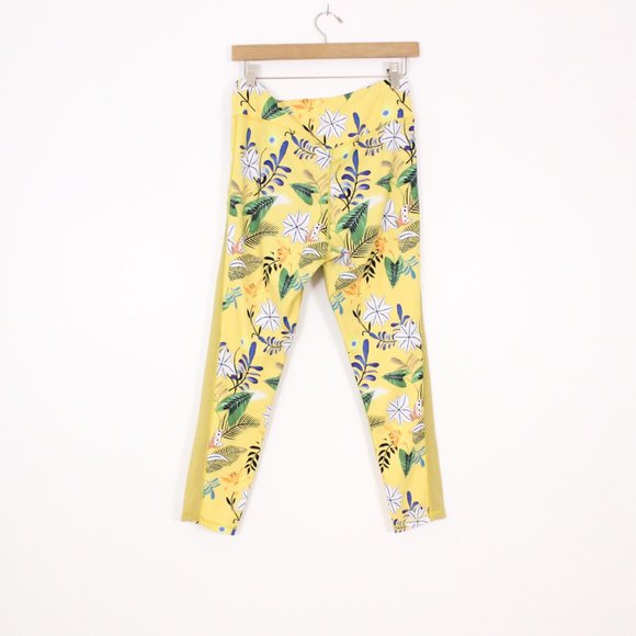 Zyia Active Yellow Multicolor Floral Mesh Panels High Rise Leggings Youth 12 - Picture 5 of 5